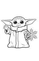 Baby Yoda kleurplaat 4